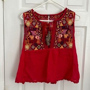 Free people embroidered tank top